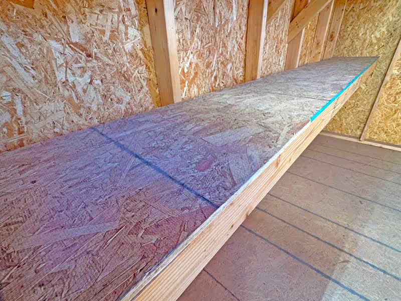 Our 16" Deep built-in Shelving for sheds