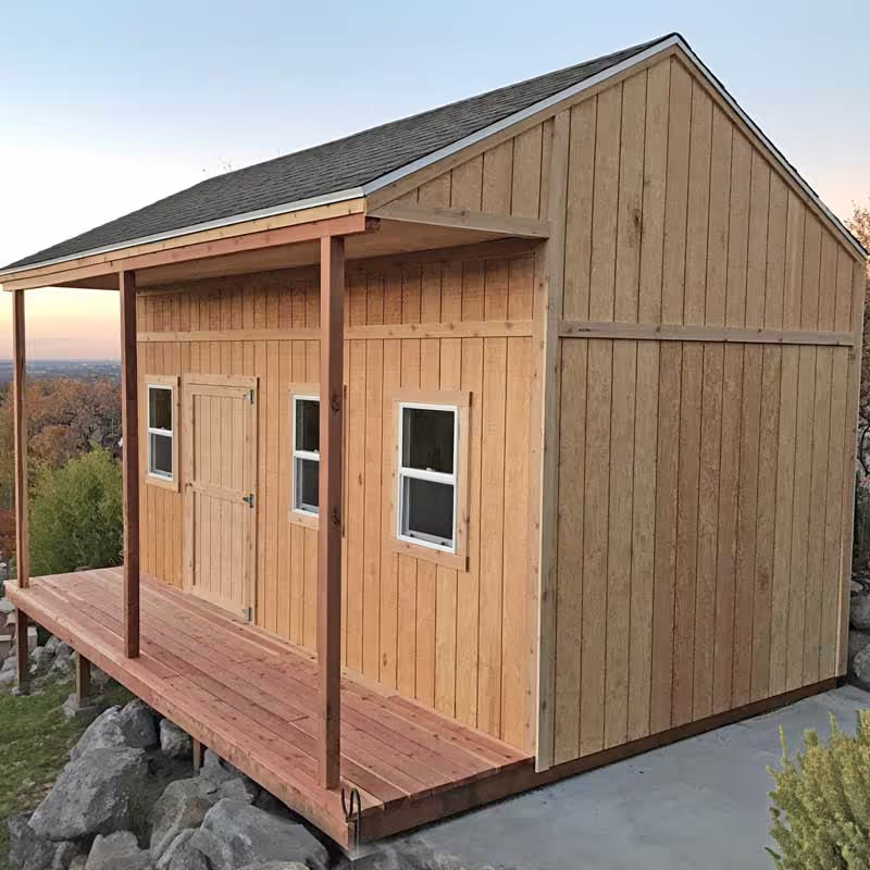 Custom Tack Shed with T-111 siding for durable, rustic storage.