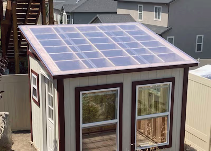 A Lean-To Greenhouse Shed with our twin-wall polycarbonate roof sheeting