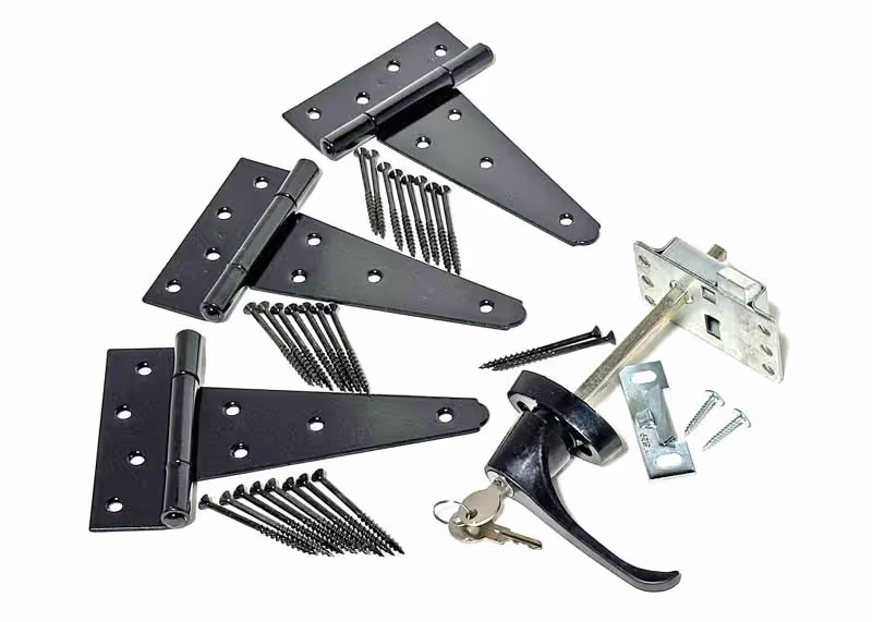Our premium single shed door hardware kit in black