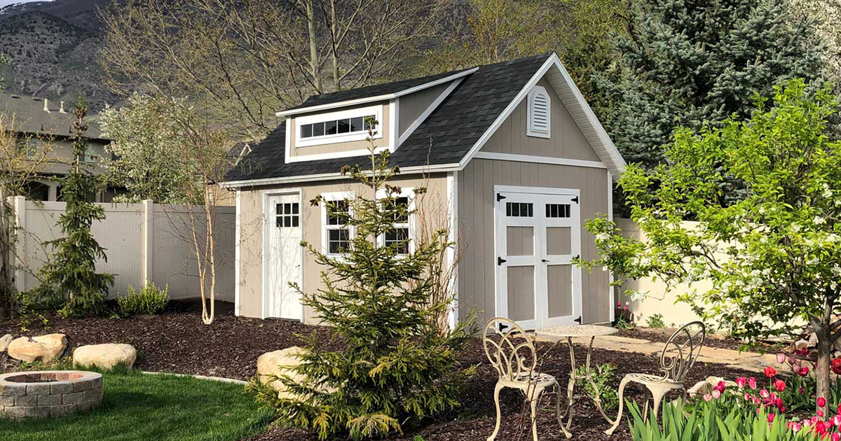 Custom storage shed built by Apex Shed Company