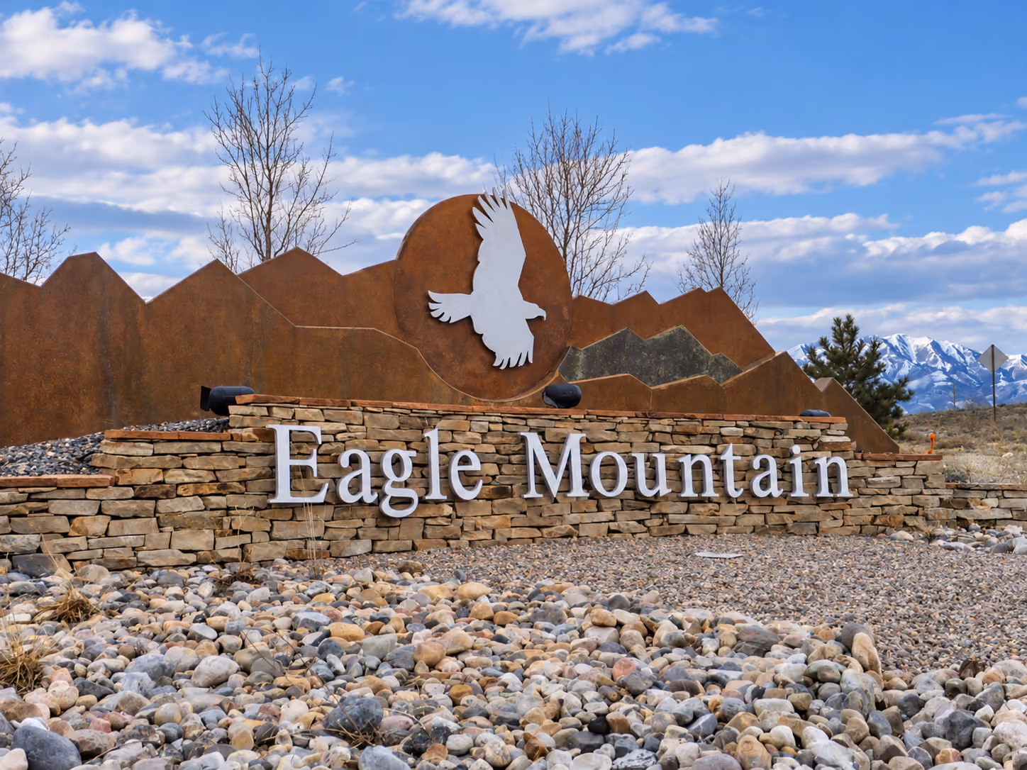 Welcome sign in Eagle Mountain City, Utah
