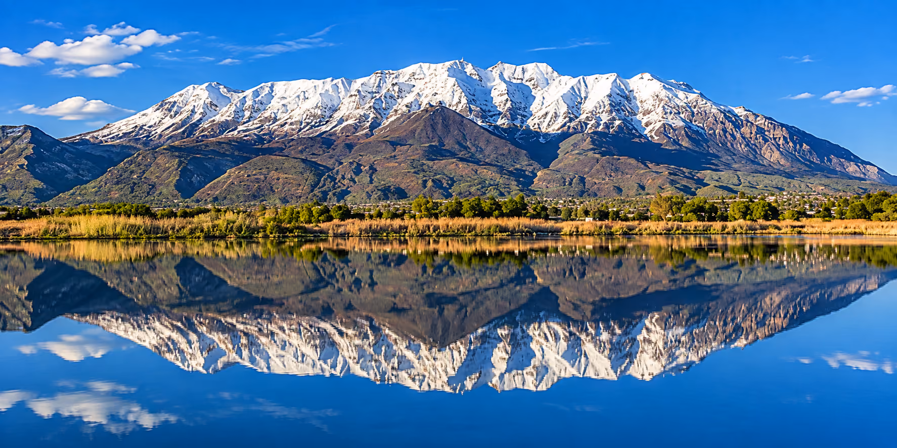 View of Vinyard City across Utah Lake