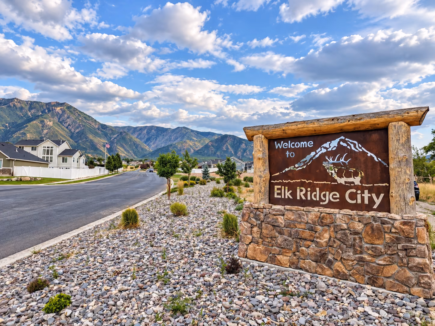 Welcome to Elk Ridge sign in Elk Ridge, Utah