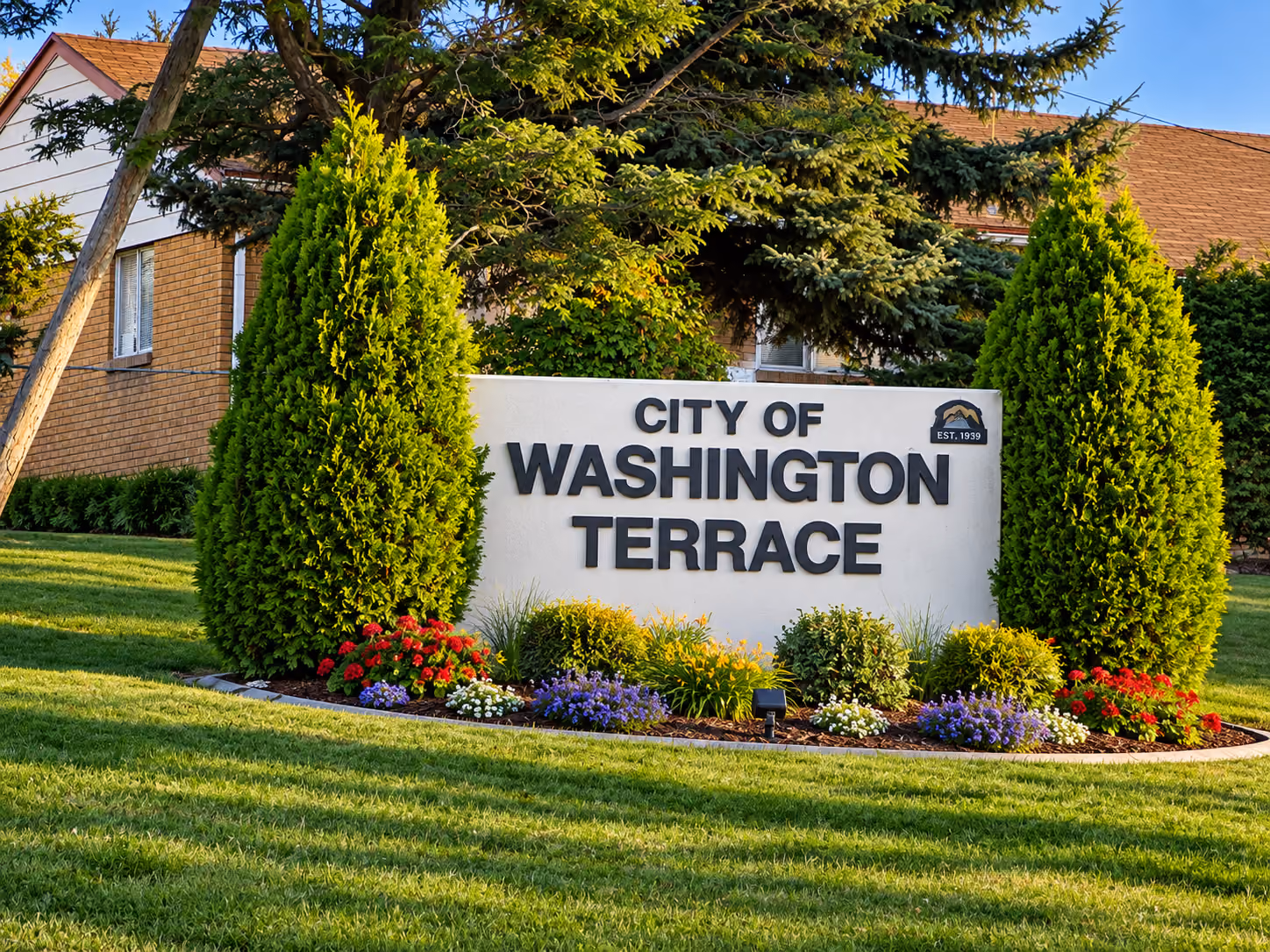 Washington Terrace welcome sign in Washington Terrace, Utah