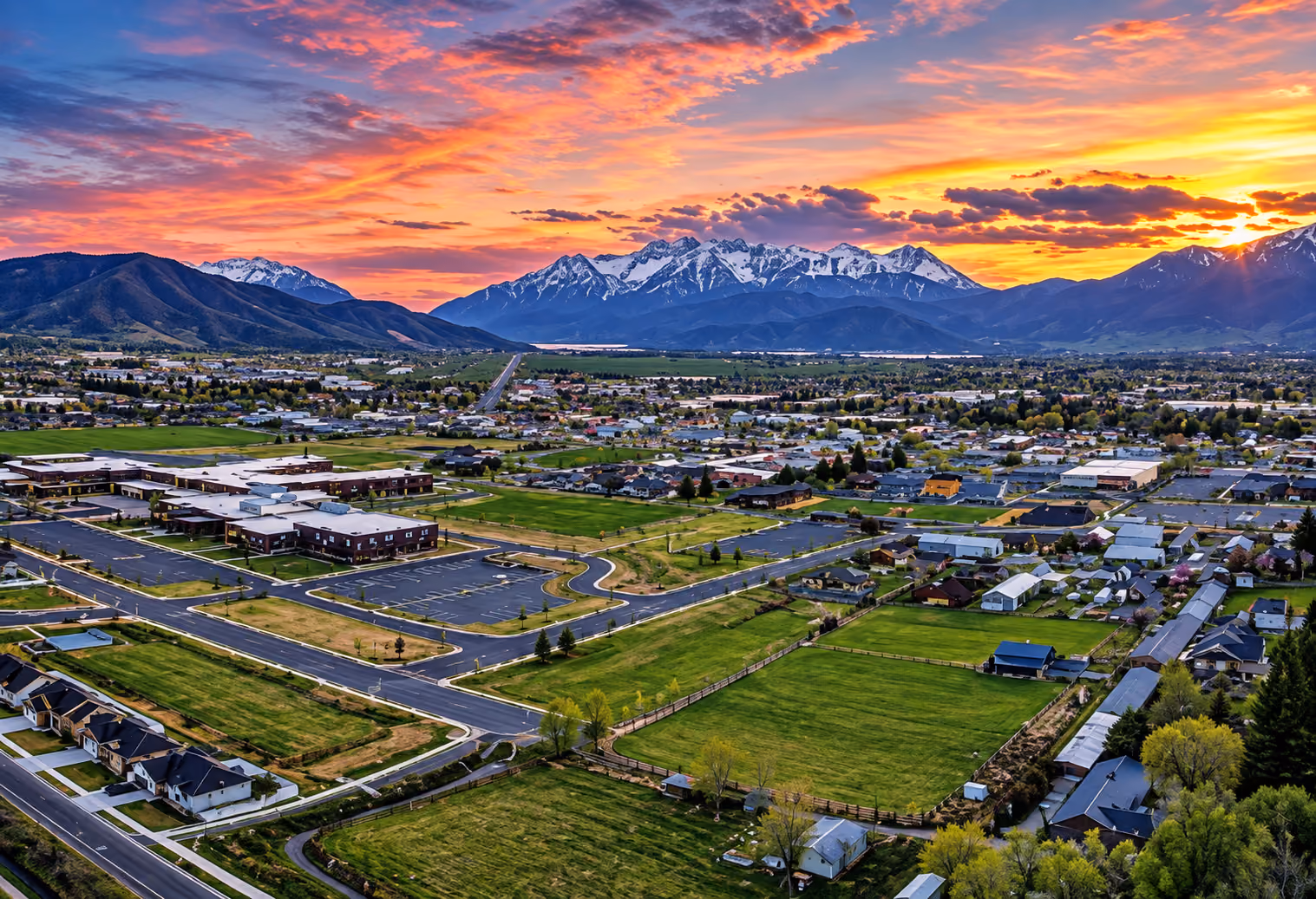 Scenic view of Wasatch County, Utah with mountain landscape