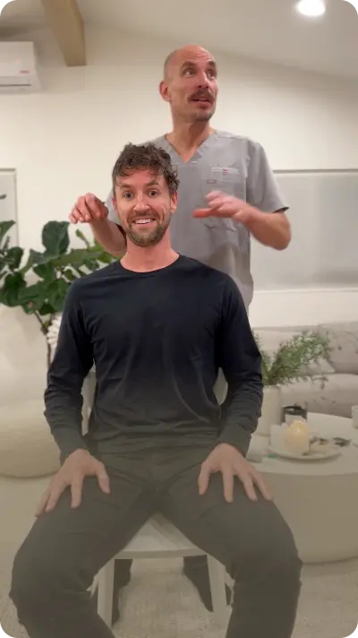 Astonished young professional looking recharged and awake in their new body feeling