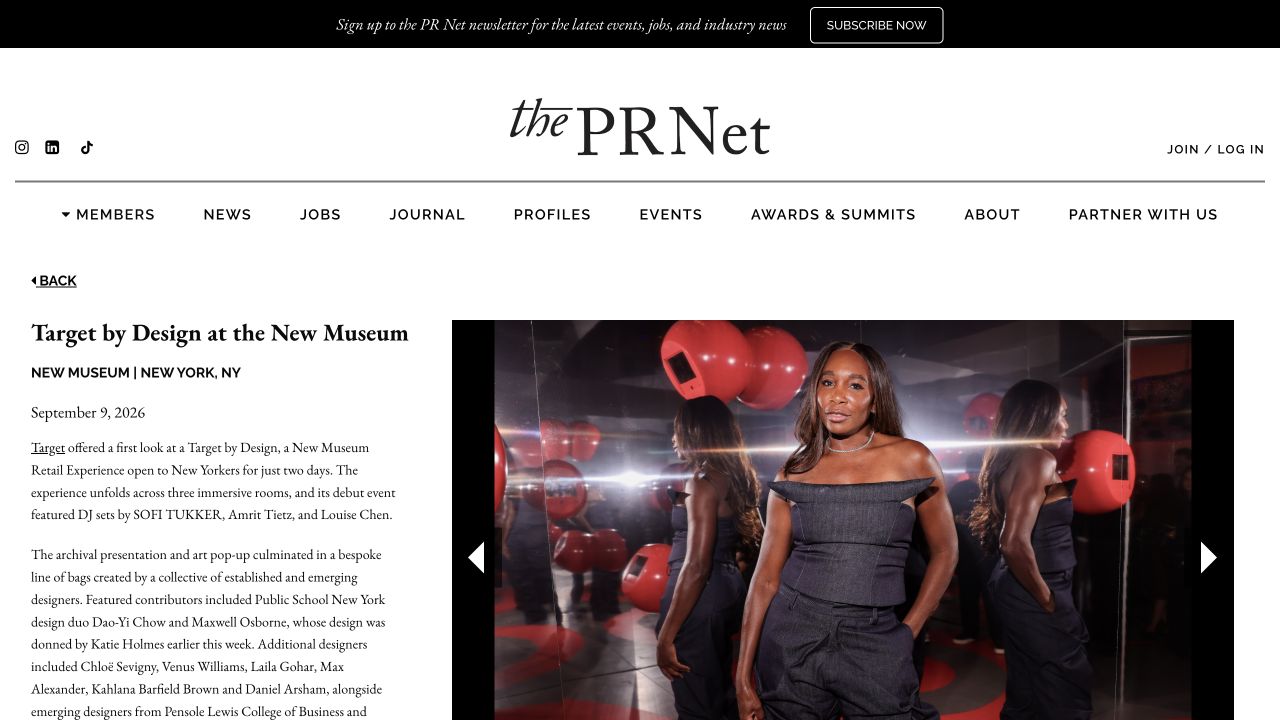 The PR Net article preview: Target by Design at the New Museum