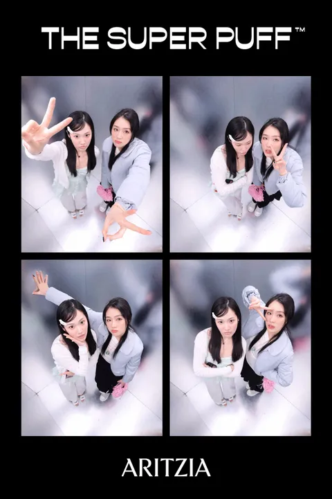 Branded portrait from Aritzia’s Super Puff photo booth
