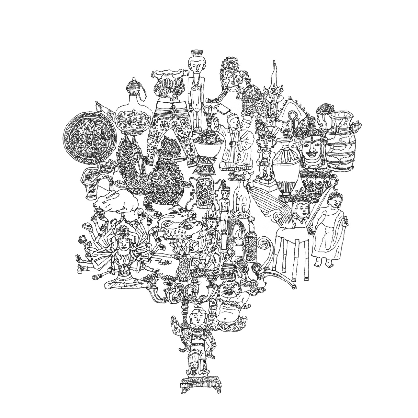 Taking objects from various museum collections and stacking them into different forms.