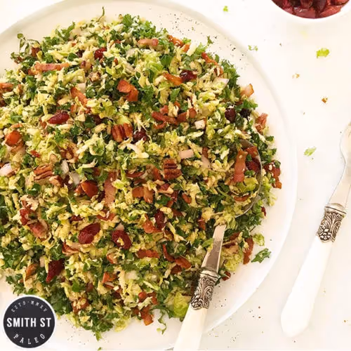 Shredded Kale & Brussels Sprout Salad