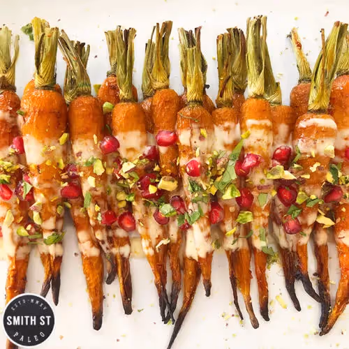Harissa & Honey Roast Carrots with Orange Tahina