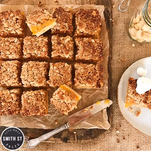 APRICOT CRUMBLE SLICE