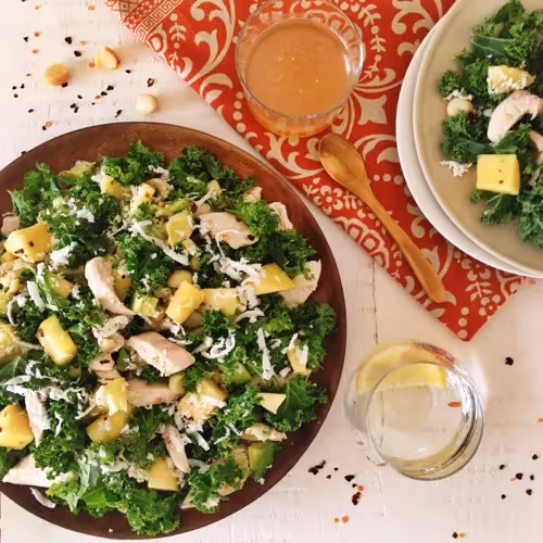 Chicken Kale and Coconut Salad