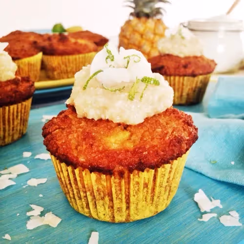 Pineapple Muffins with Lime Frosting