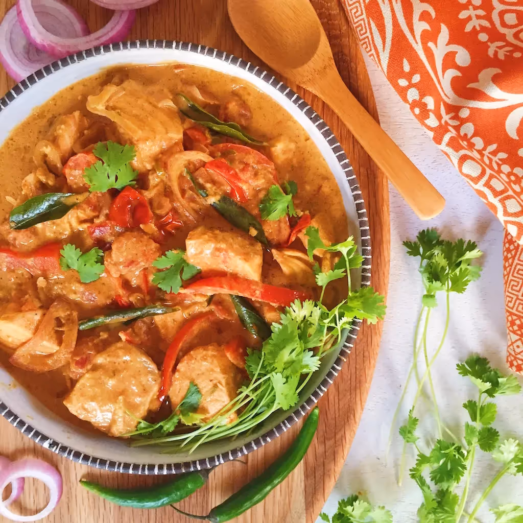 Salmon Tomato Coconut Curry