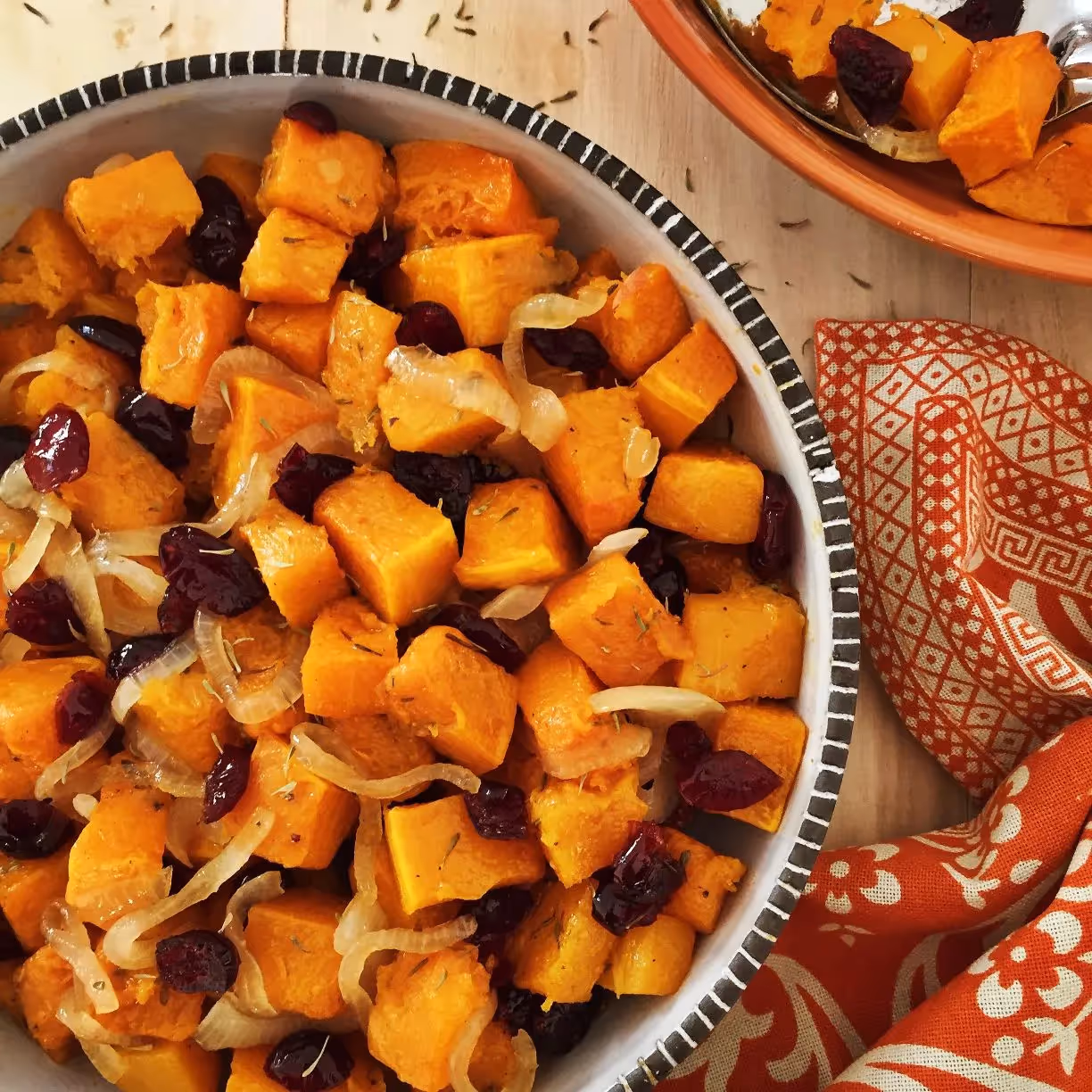 Roast Pumpkin with Caramelised Onion & Cranberries