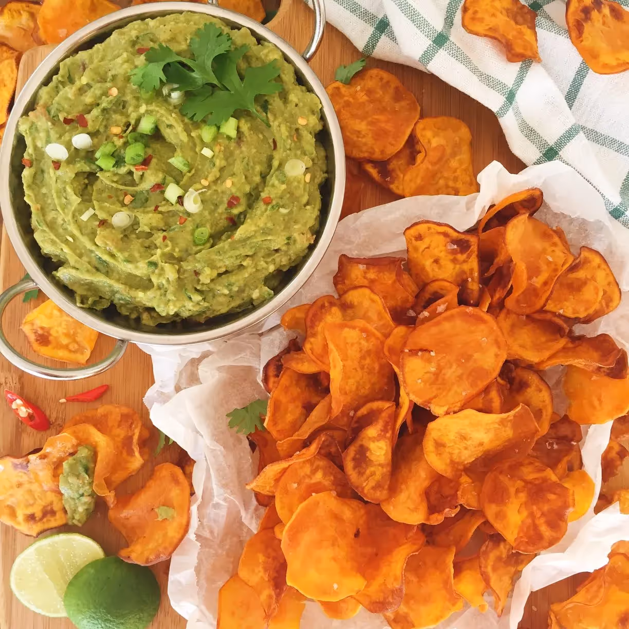 Guacamole with Sweet Potato Chips