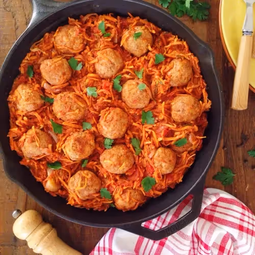 Spiced Vegetable Medley with Meatballs