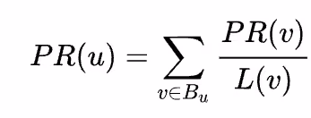Simplified PageRank formula