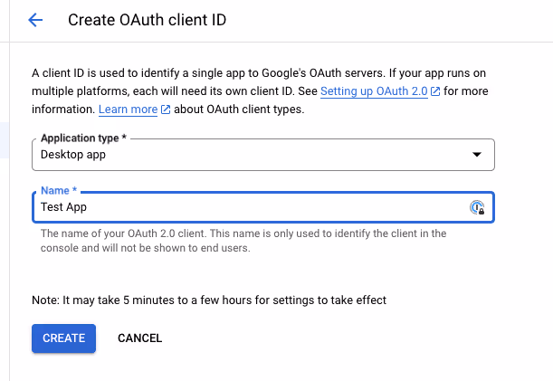 Creating a new API key