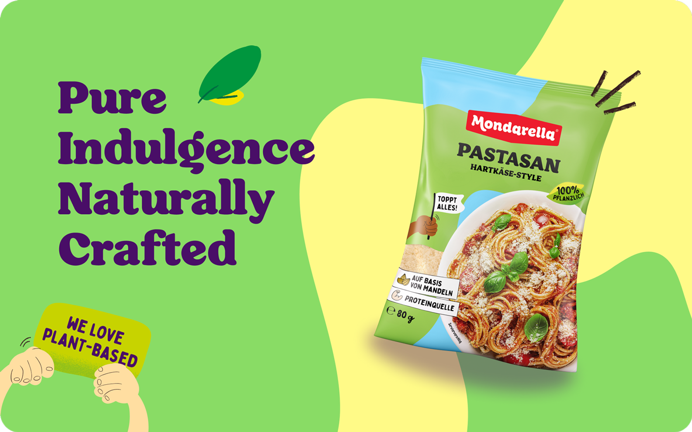 Mondarella plant-based cheese, design and strategy project