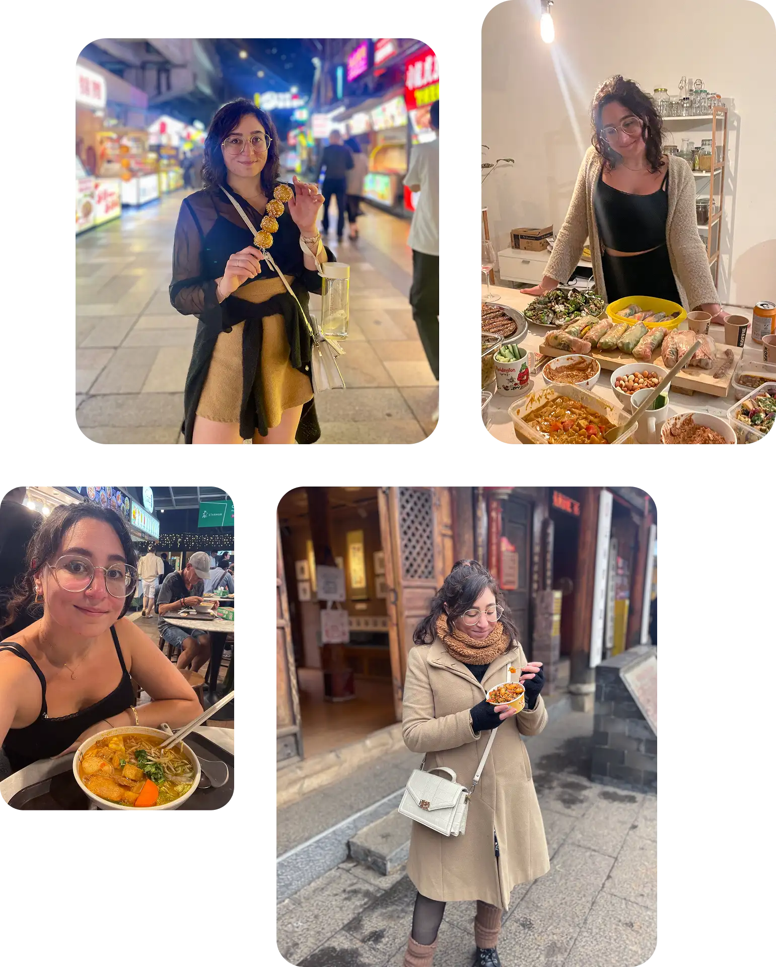 Collage of Sophie eating plant-based food