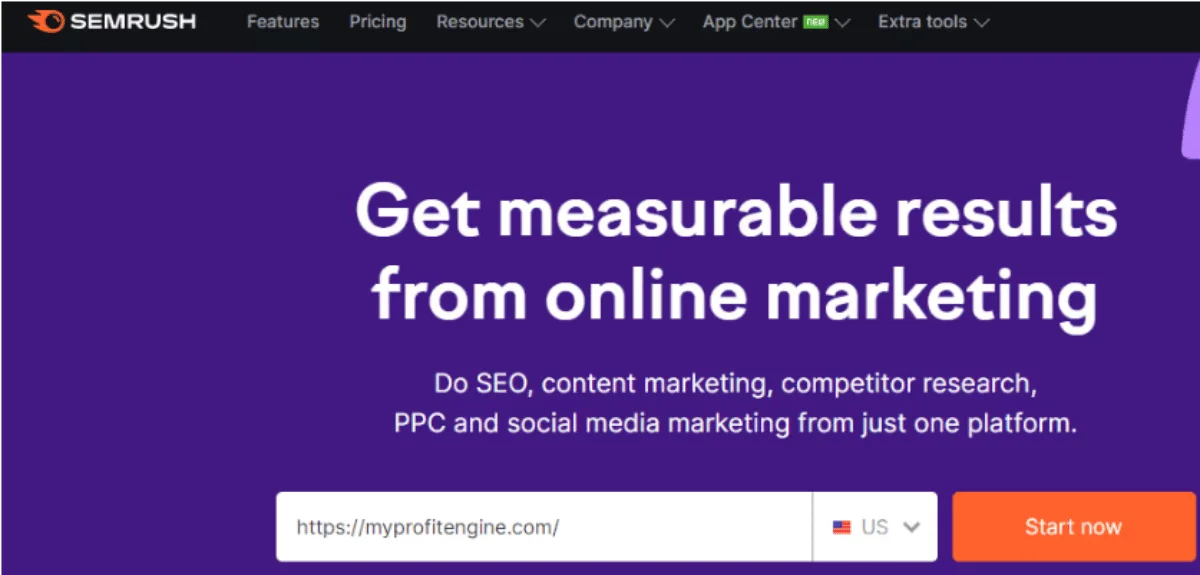 SEMRush Homepage