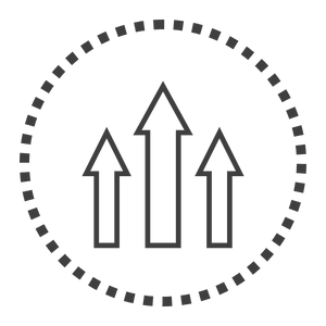 three arrows in a circle with a black background