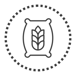 a black and white circle with a picture of a plant