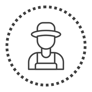 a man with a hat in a circle