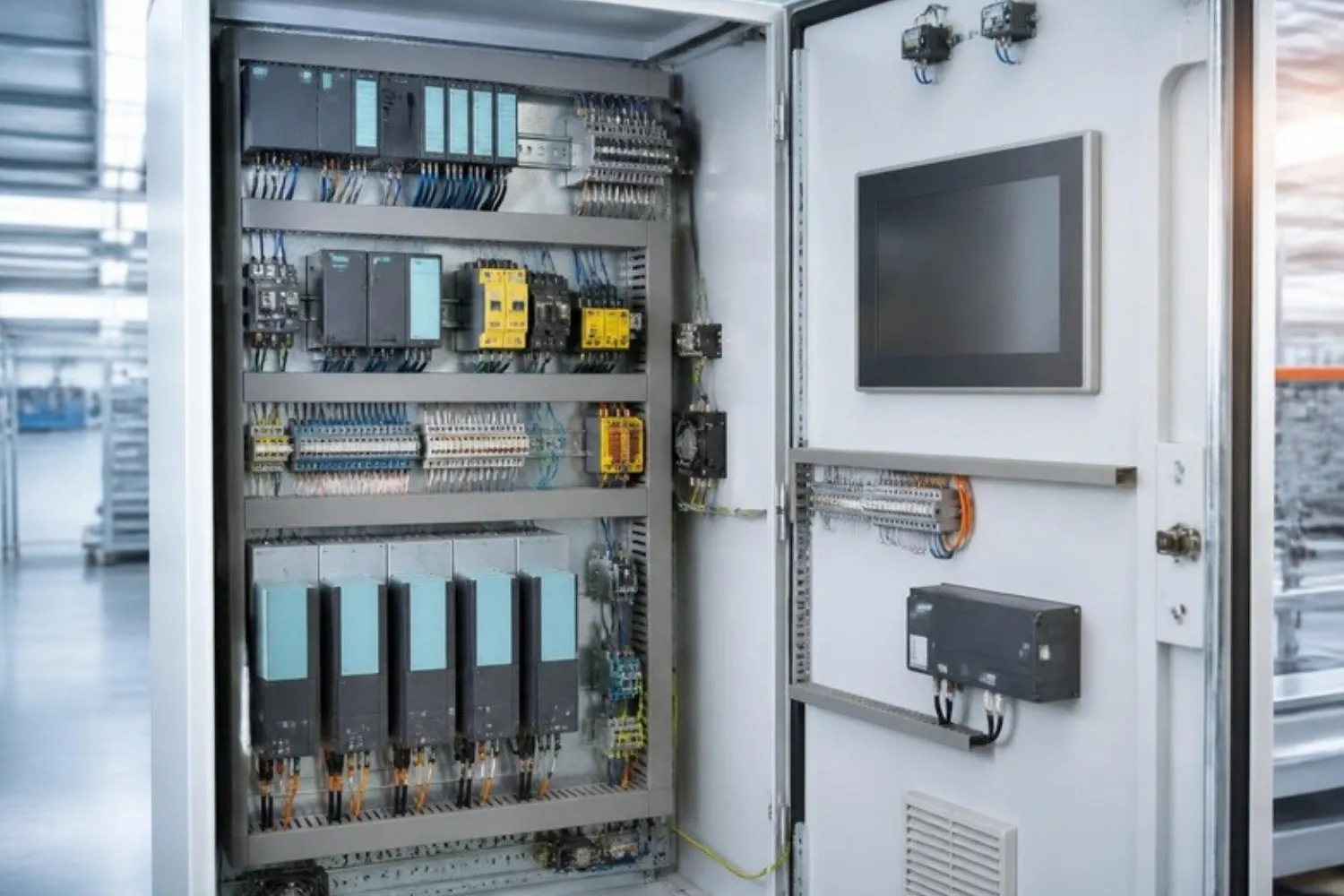 Omron Ankauf: Schaltschrank mit SPS, Servoantrieben und HMI