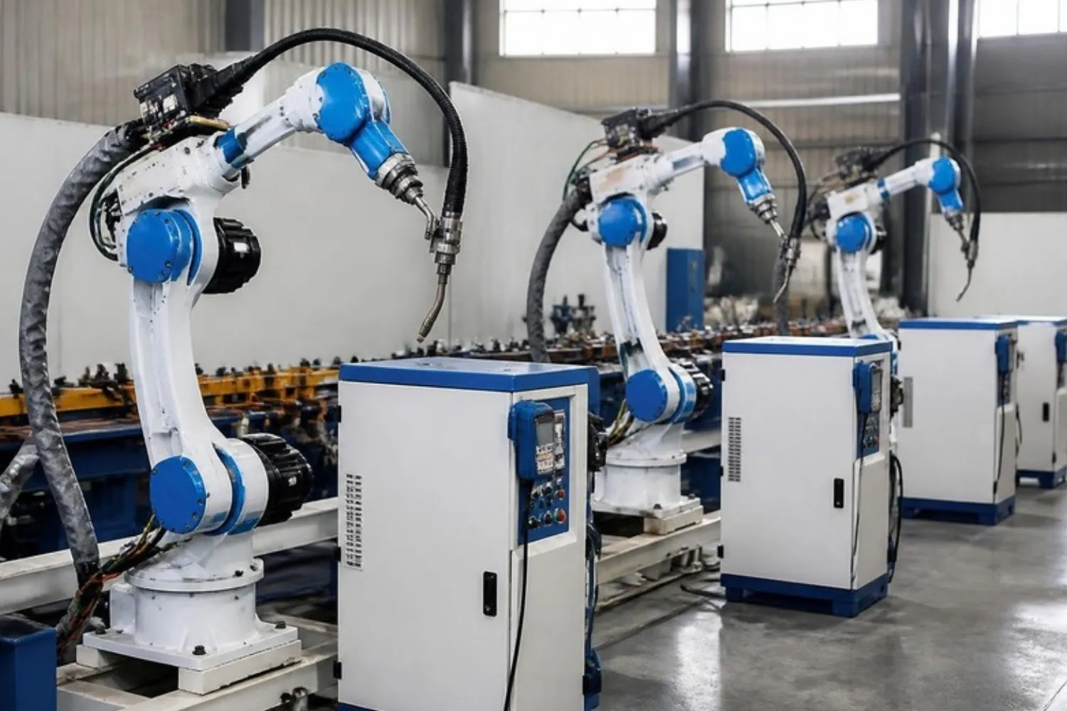 Yaskawa Ankauf: Schweißroboter-Linie mit Robotersteuerungen