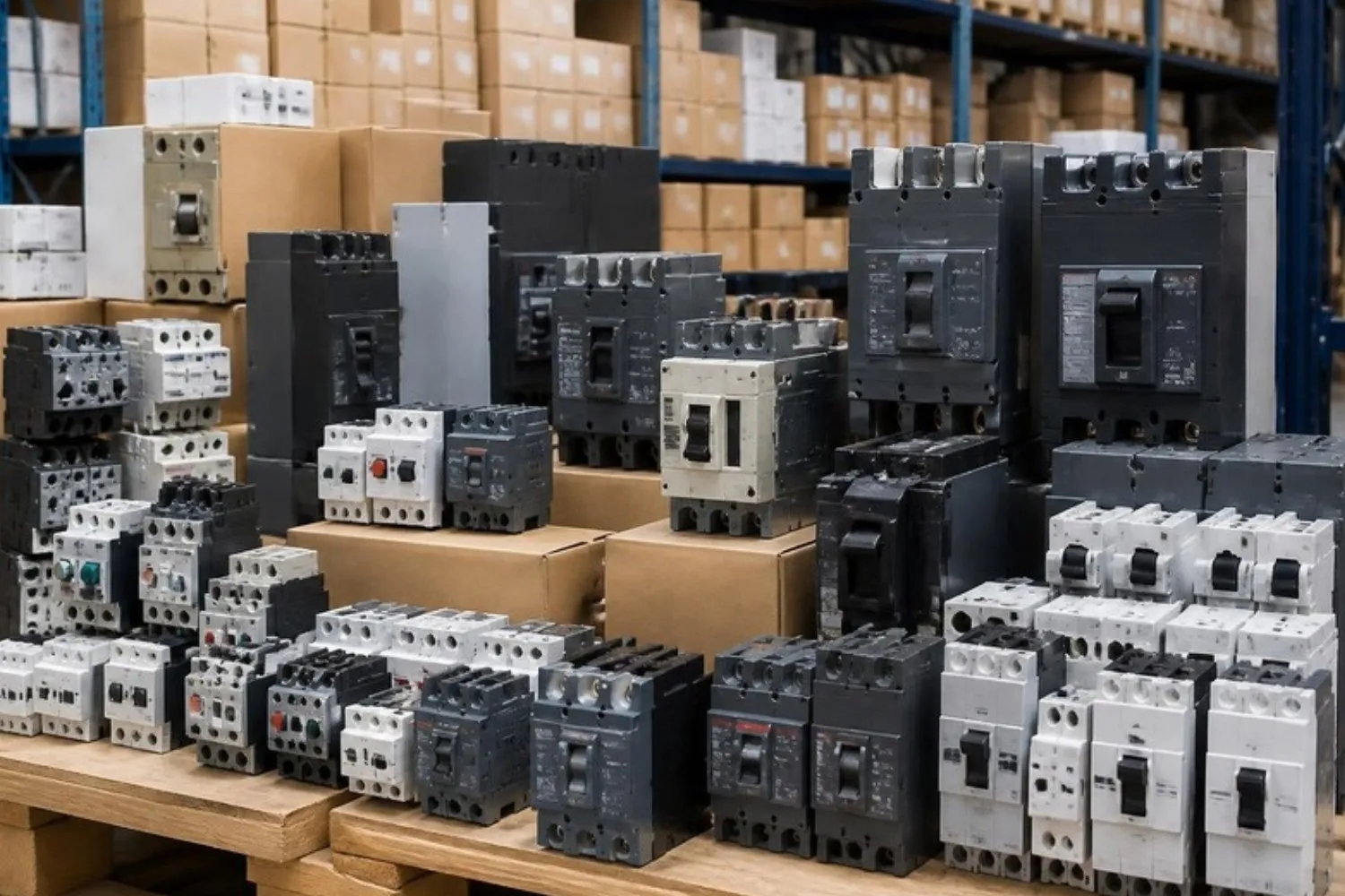 Elektromaterial Ankauf: Posten mit Schützen, Leistungsschaltern und Motorschutzschaltern