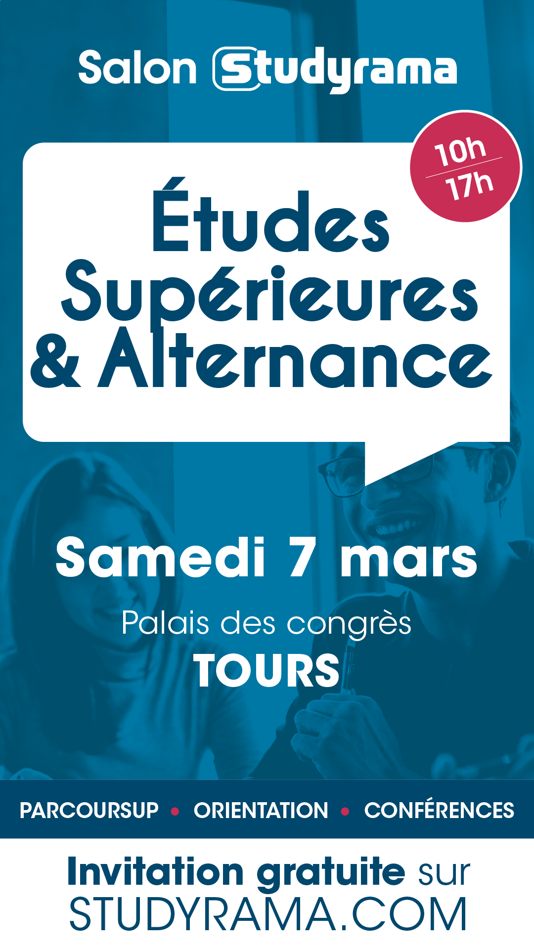 Salons Studyrama - Salon - LE 7 MARS 2026 DÈS 10H - Palais des Congrès de  Tours