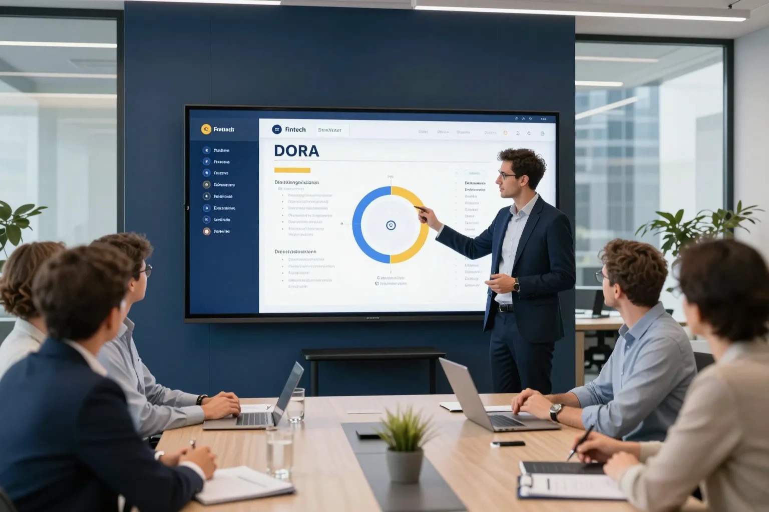 Réglementation DORA 2026 : présentation conformité en réunion fintech