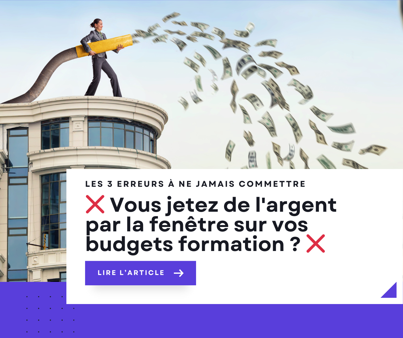 Article Elitek - Les 3 erreurs qui ruinent votre budget formation