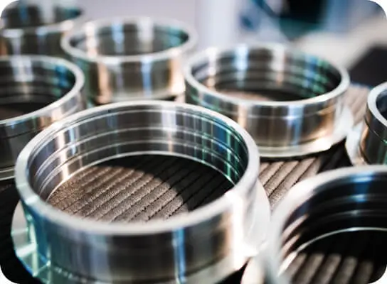 a close up of many metal objects on a table