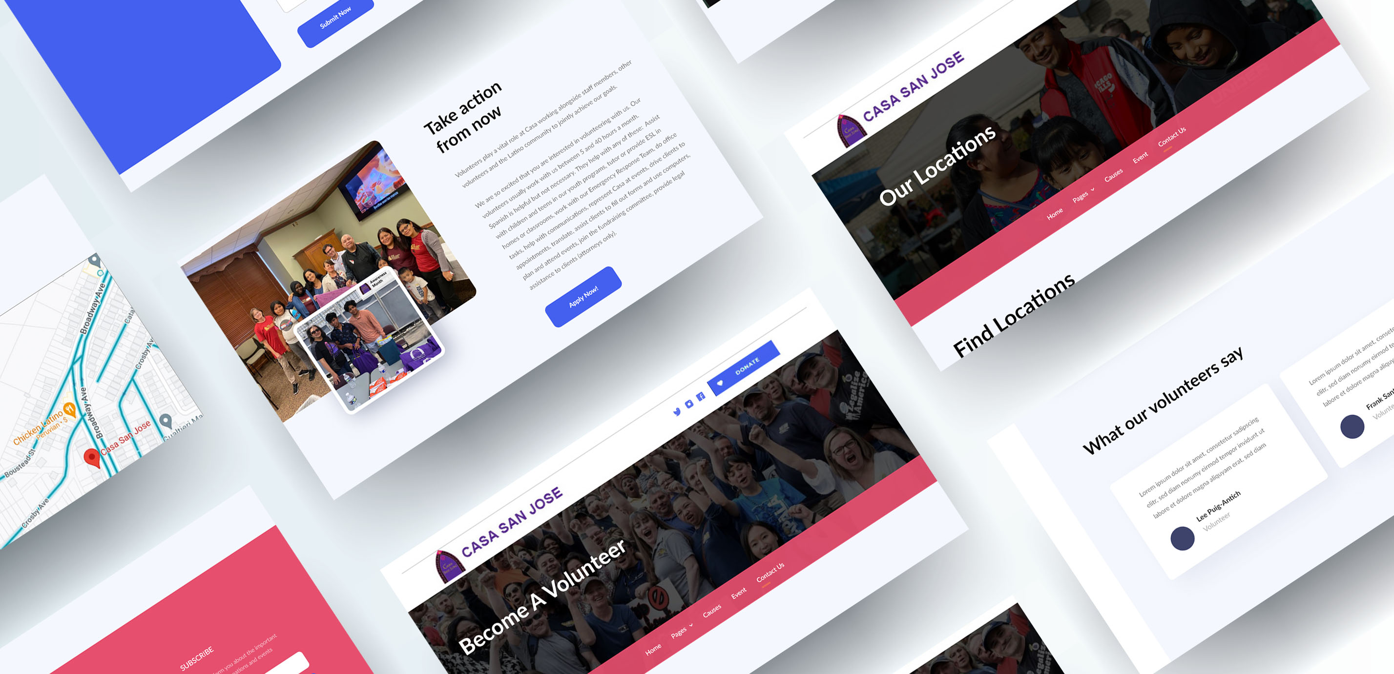 Casa San Jose website screenshots