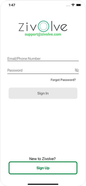Zivolve app screenshot 2