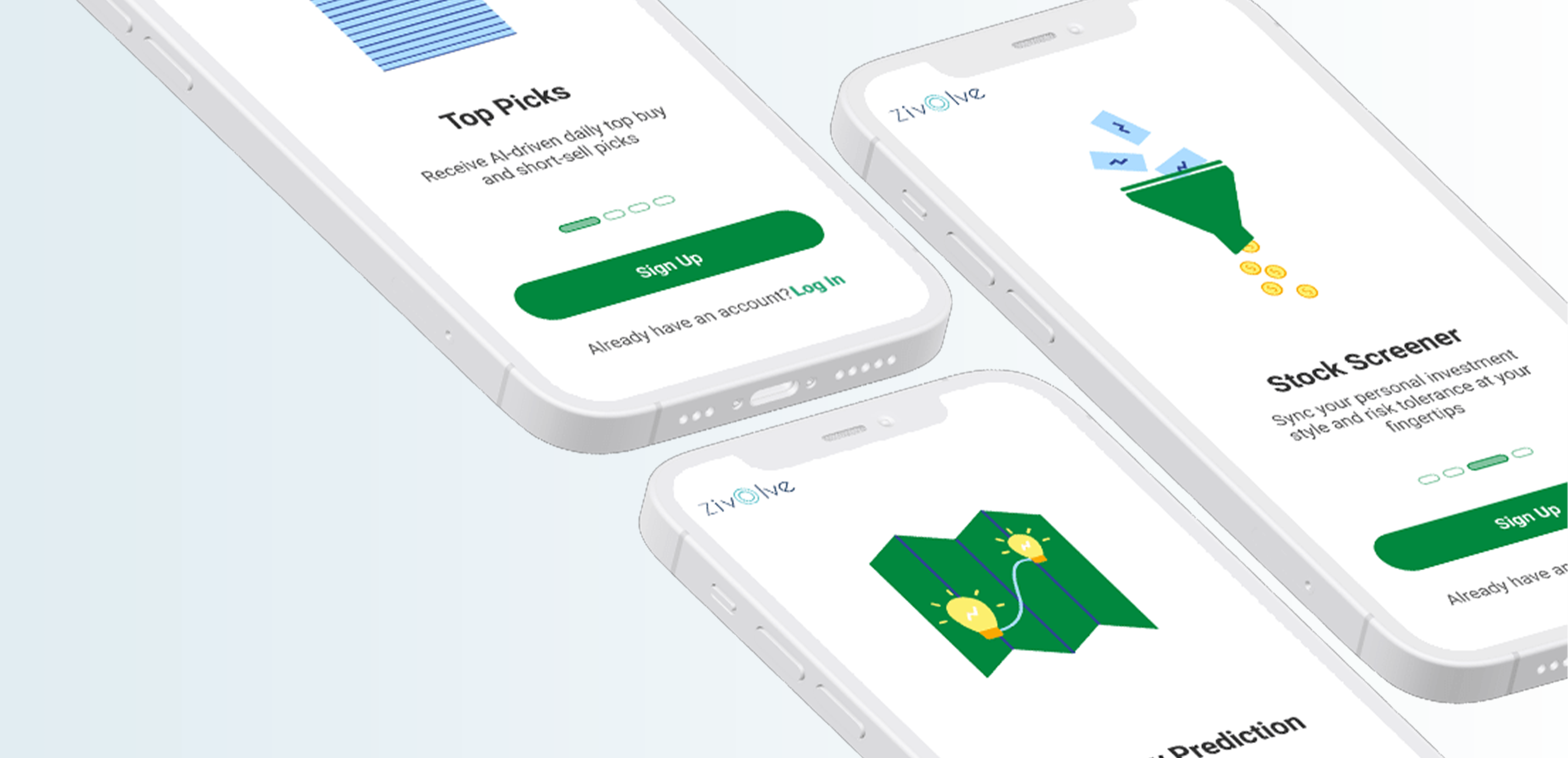 Zivolve app screenshots