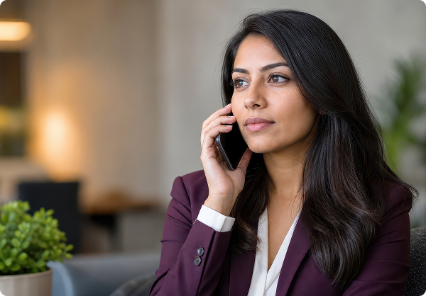 Customer on a call