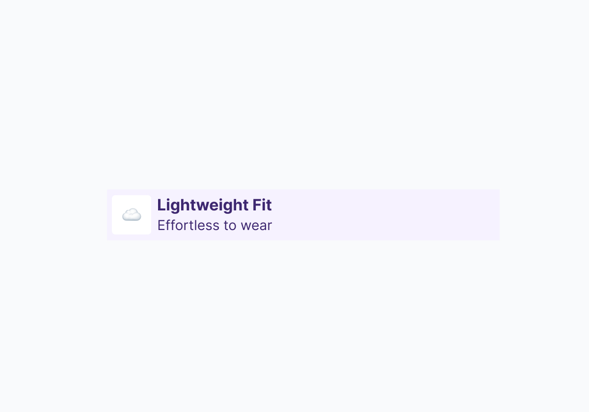 Lightweight Fit