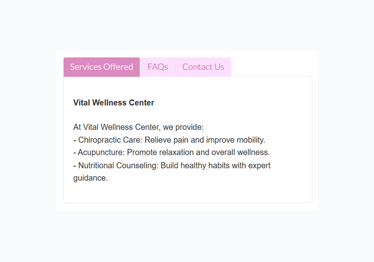 Tabs - [Embedded] - Wellness Center