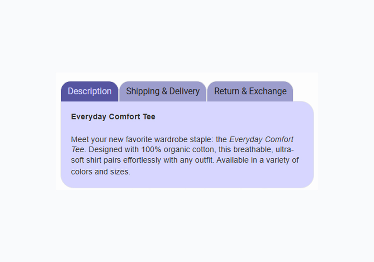 Tabs - [Embedded] - Comfort Tee