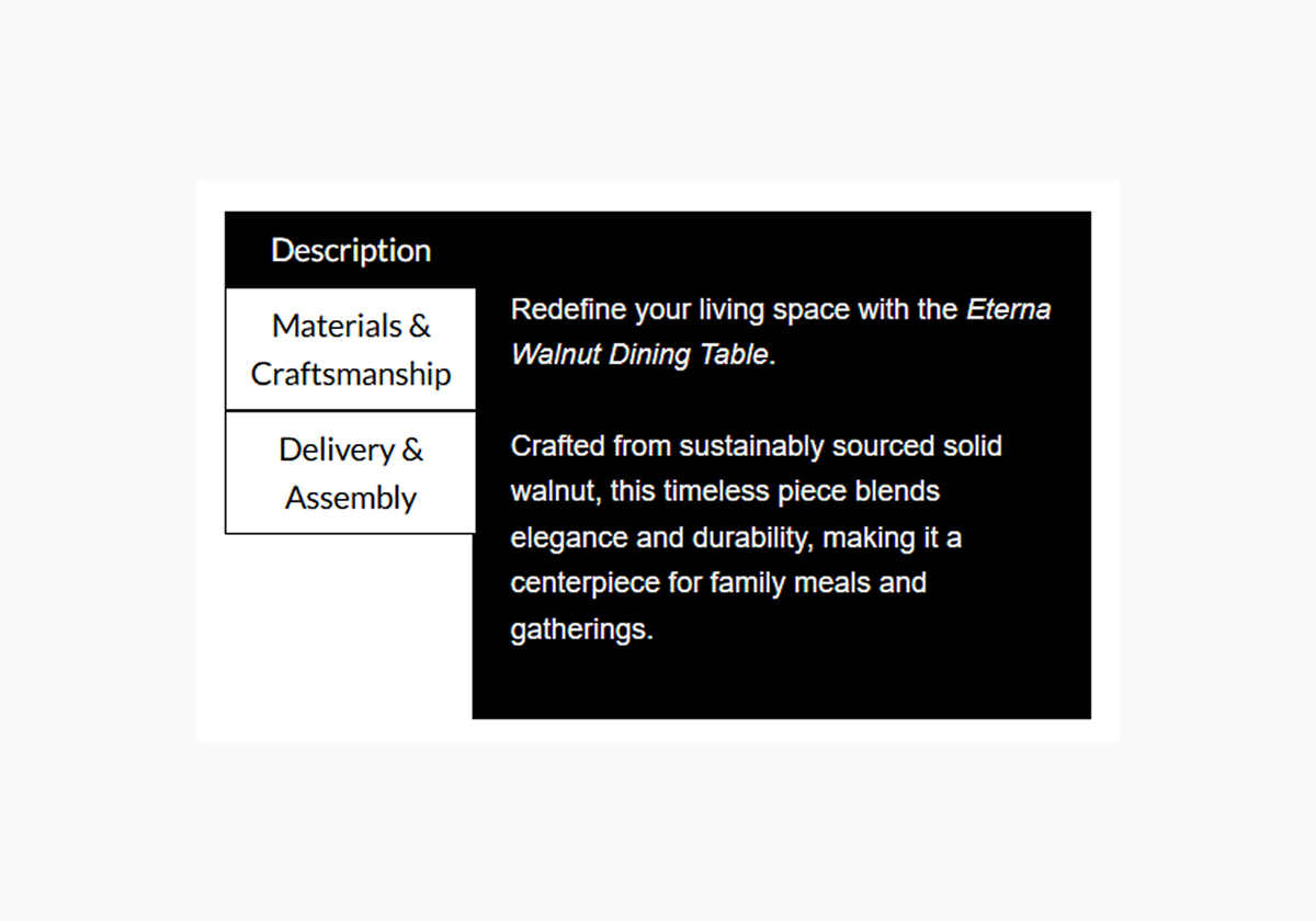 Tabs - [Embedded] - Luxury Furniture