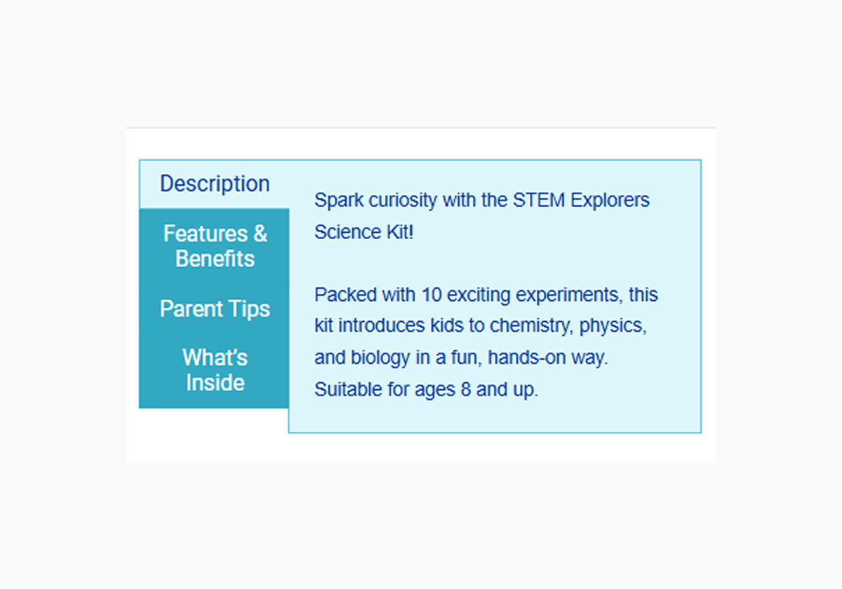 Tabs - [Embedded] - Educational Products Store