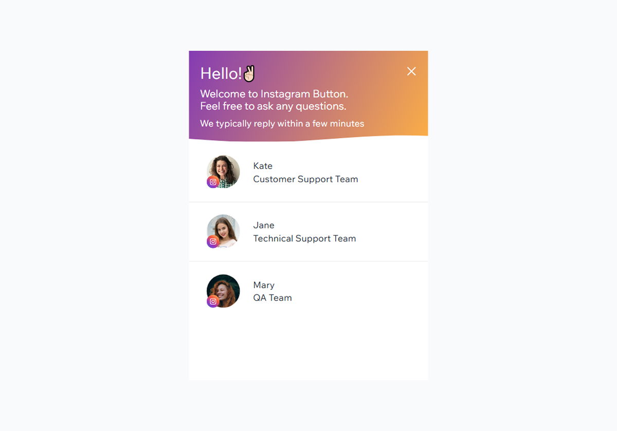 Instagram Button - [Top Left] - Purple & Yellow