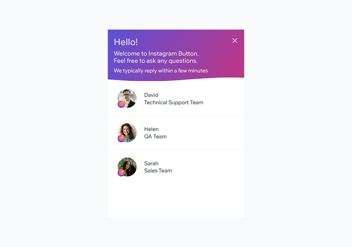 Instagram Button - [Top Right] - Pink & Blue