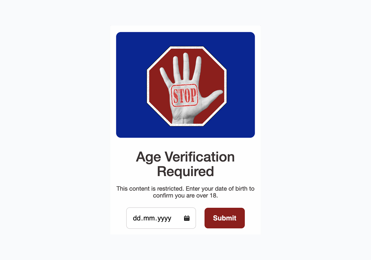 Age Verification - Stop Sign Warning